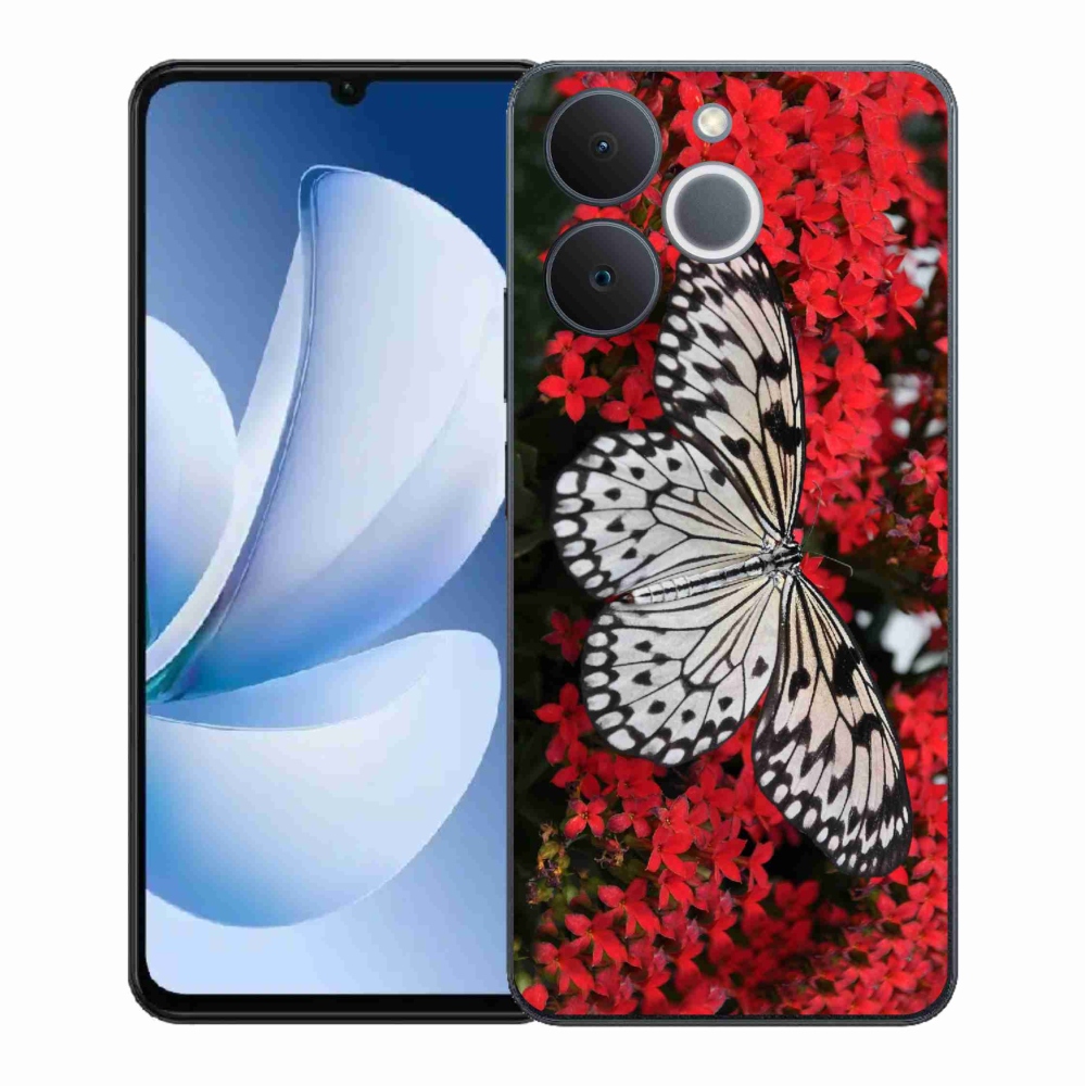 Zselés borítás mmCase a Realme Note 70T készülékhez - fekete-fehér pillangó 1