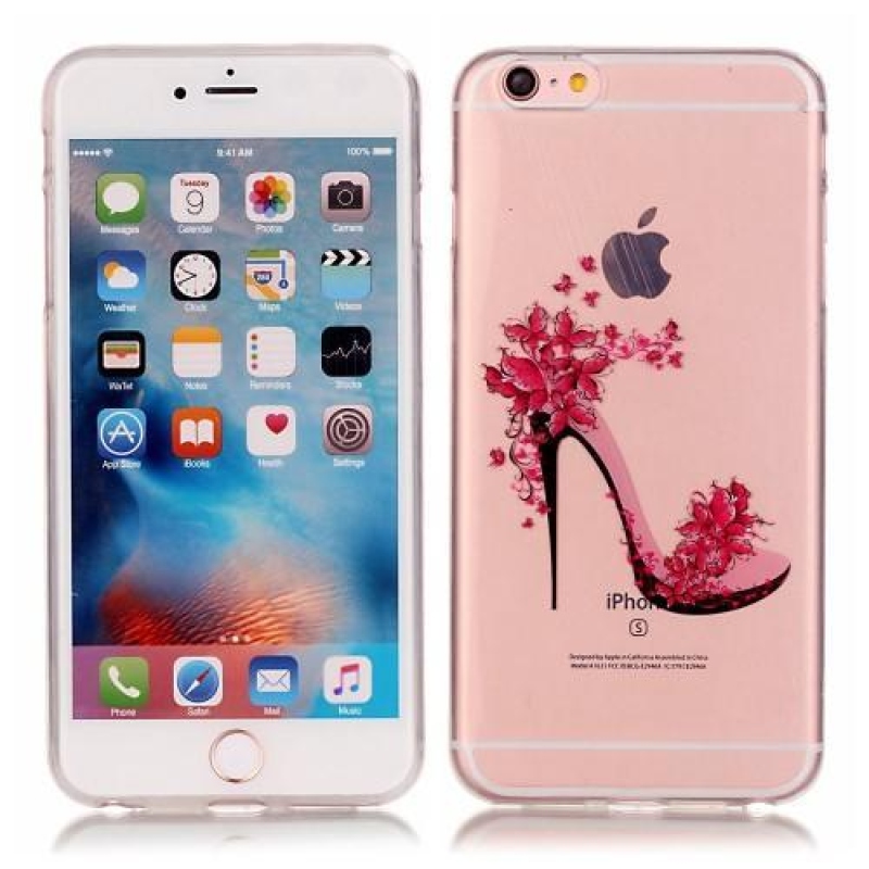 Átlátszó, vékony zselés tok iPhone 6 és iPhone 6s készülékhez - papucs