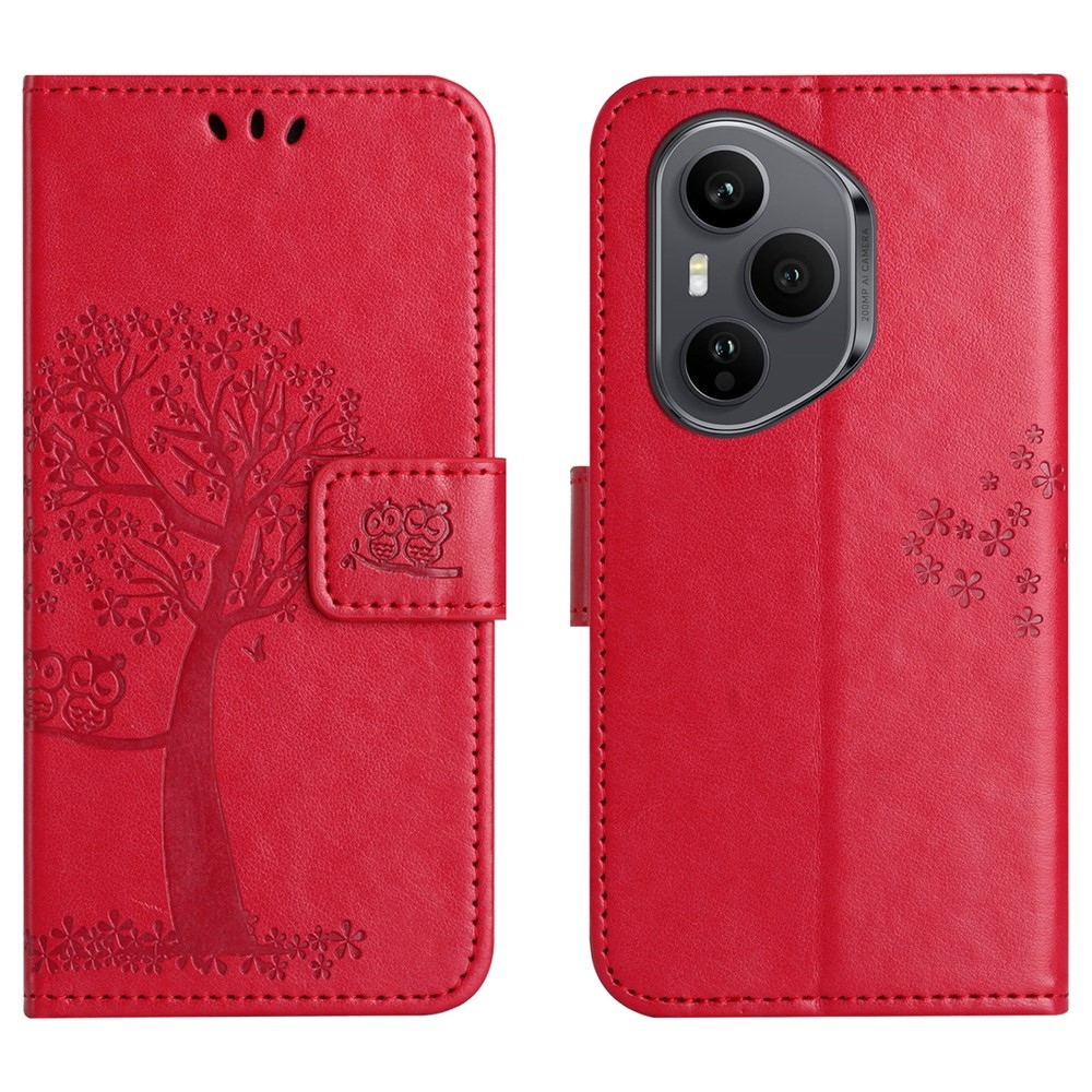 Fa könyvtáska Honor 400 Pro-hoz - piros