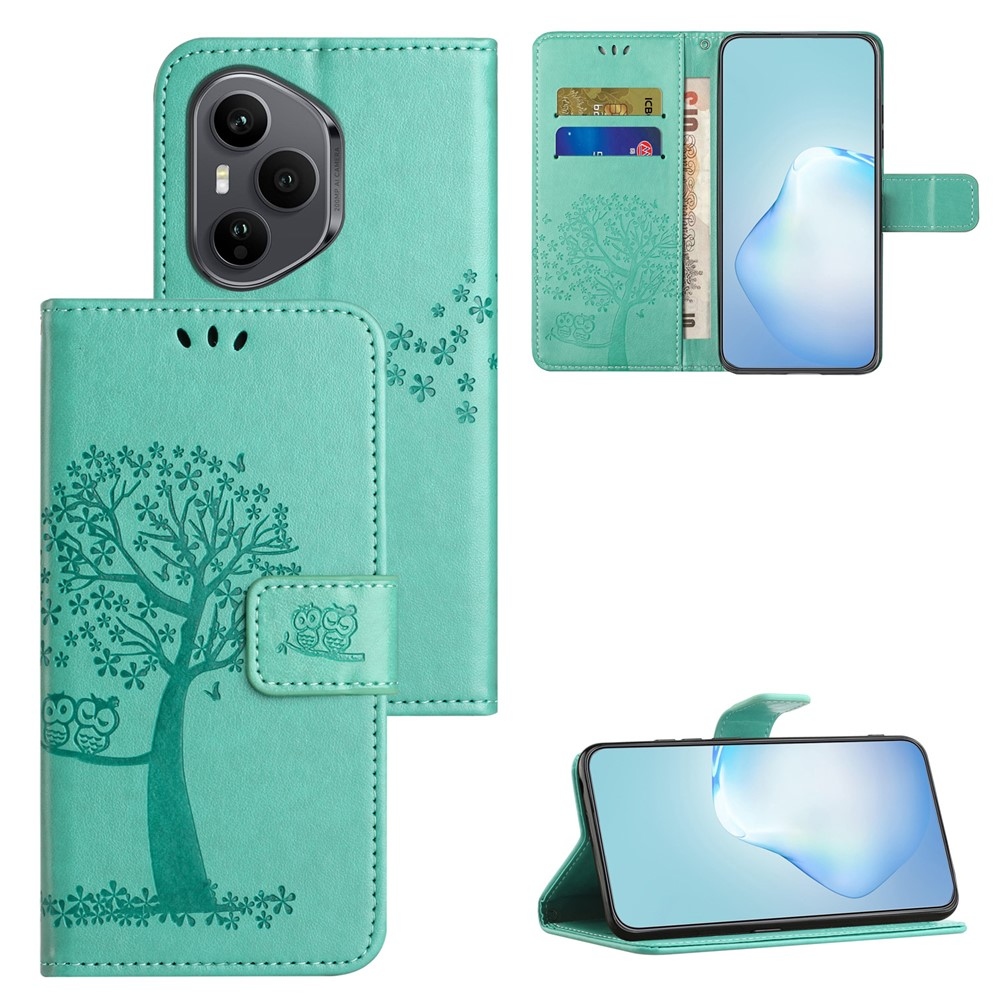 Fa könyvtáska a Honor 400 Pro-hoz - teal színű