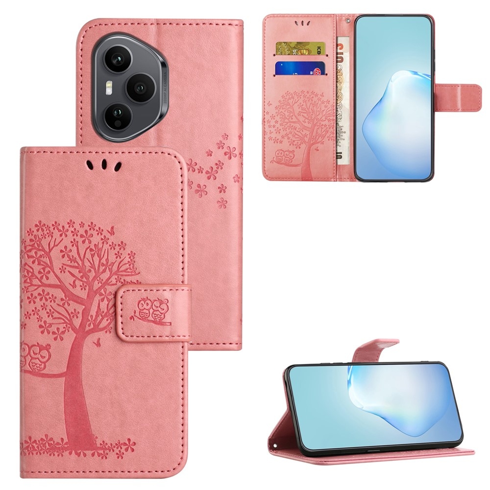 Fa könyvtáska Honor 400 Pro-hoz - rózsaszín