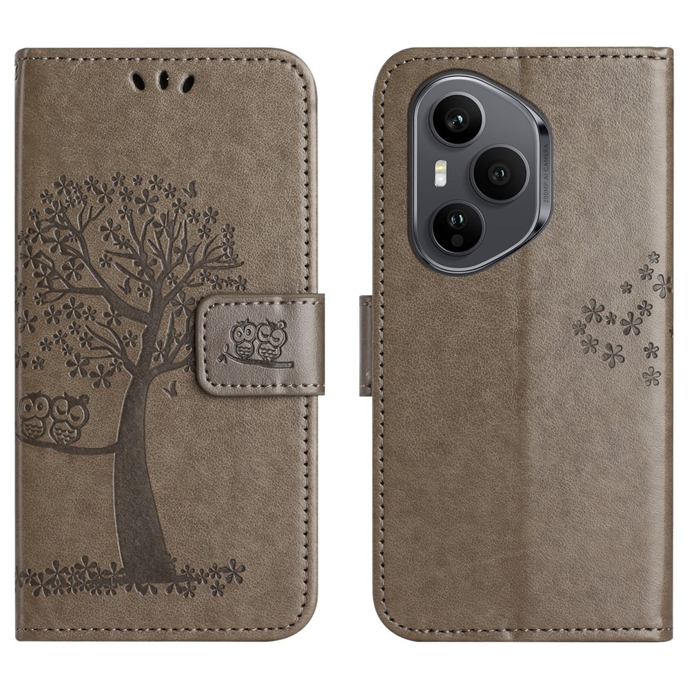 Fa könyvtáska Honor 400 Pro-hoz - szürke