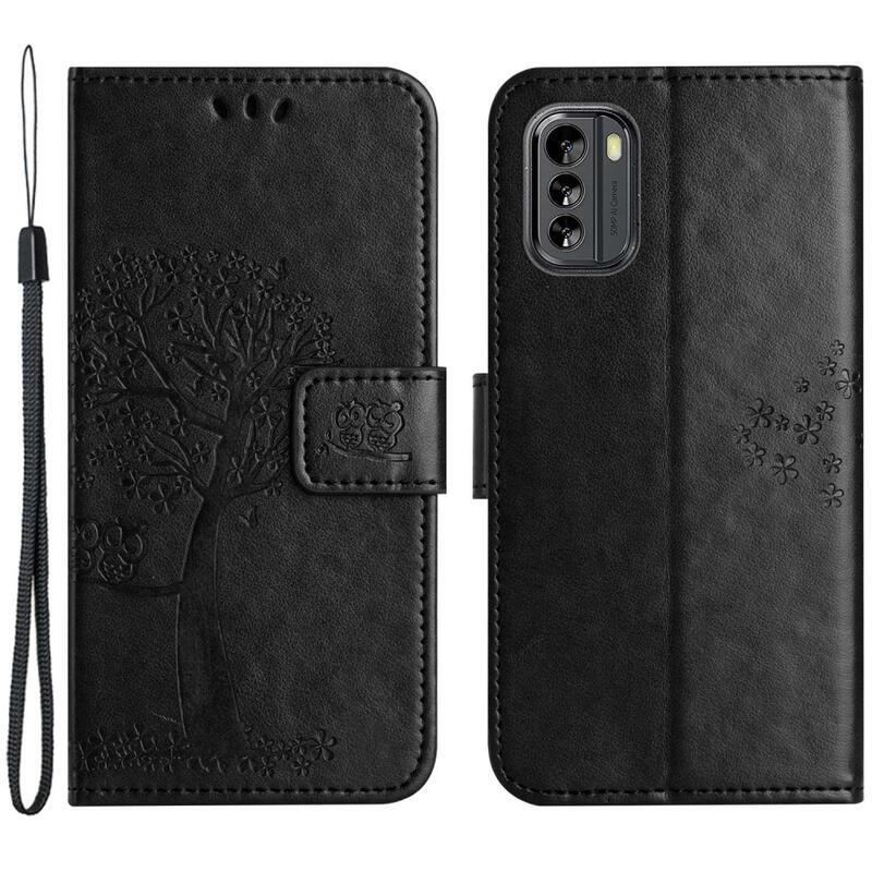 Fa könyvtáska a Nokia G60 5G készülékhez - fekete