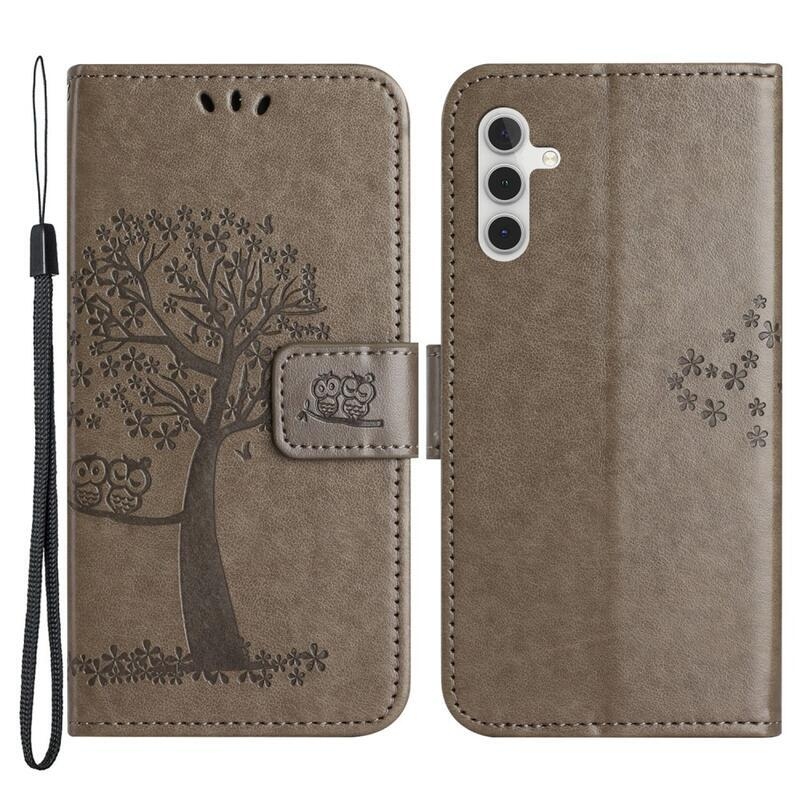 Fás könyv tok Samsung Galaxy A34 5G - szürke