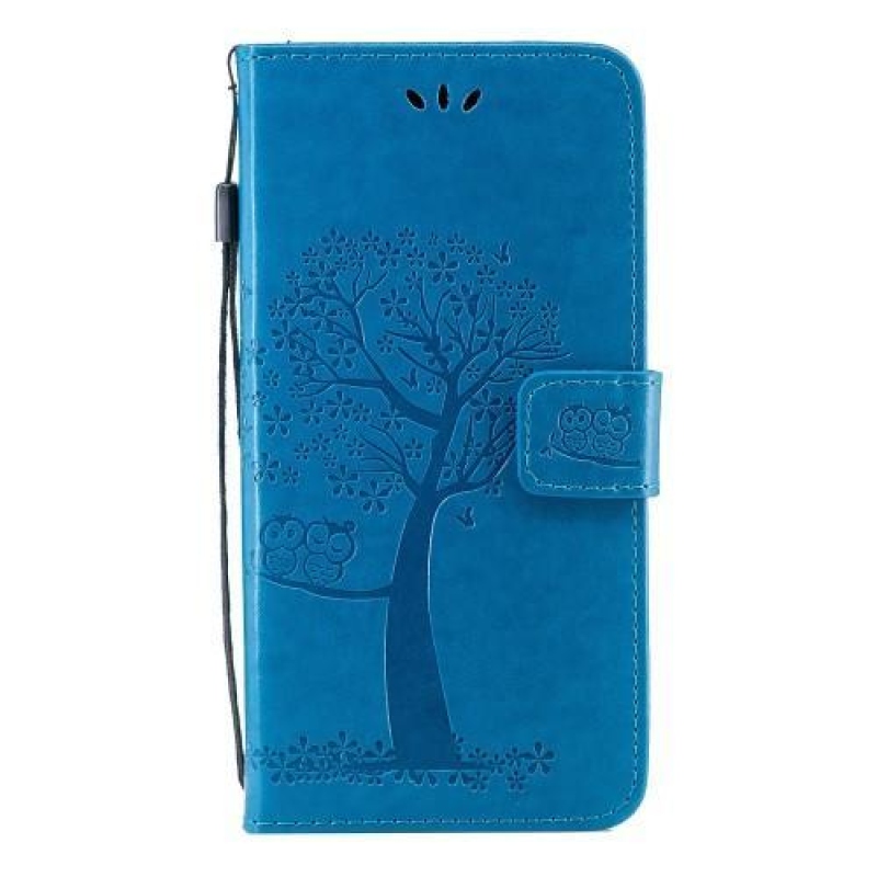 Tree PU bőr pénztárca tok Honor 20 Lite/Honor 20e - kék