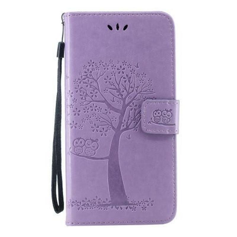 Tree PU bőr pénztárca tok Honor 20 Lite/Honor 20e - világos lila