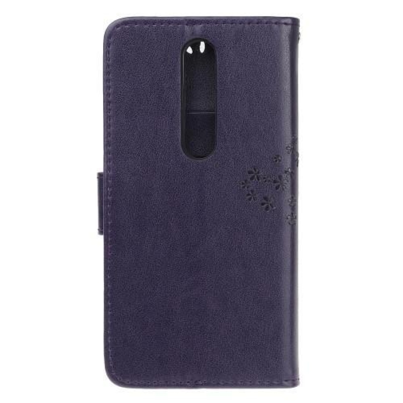 Tree PU bőr pénztárca tok Nokia 4.2 készülékhez - sötét lila