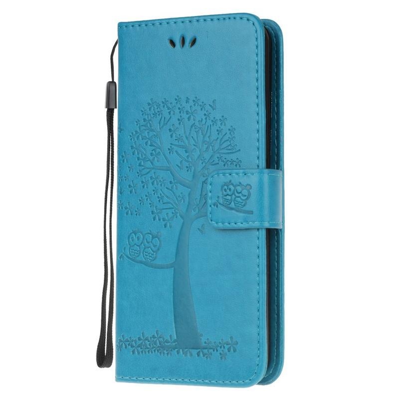 Fa PU bőr pénztárca tok Samsung Galaxy Note 20/Note 20 5G - kék