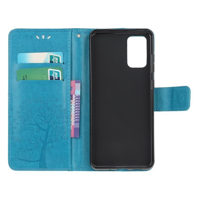 Fa PU bőr pénztárca tok Samsung Galaxy Note 20/Note 20 5G - kék