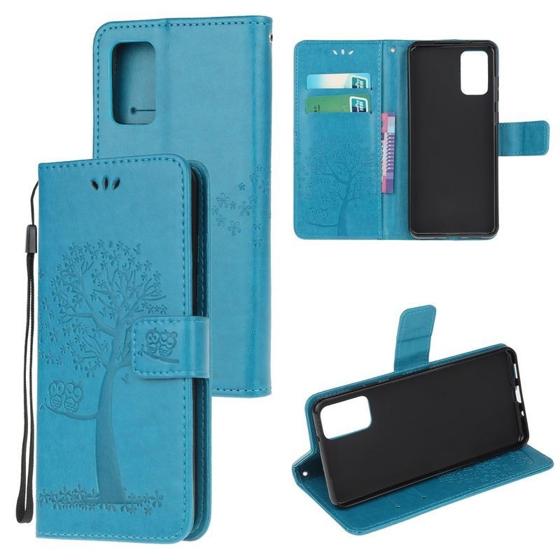 Fa PU bőr pénztárca tok Samsung Galaxy Note 20/Note 20 5G - kék