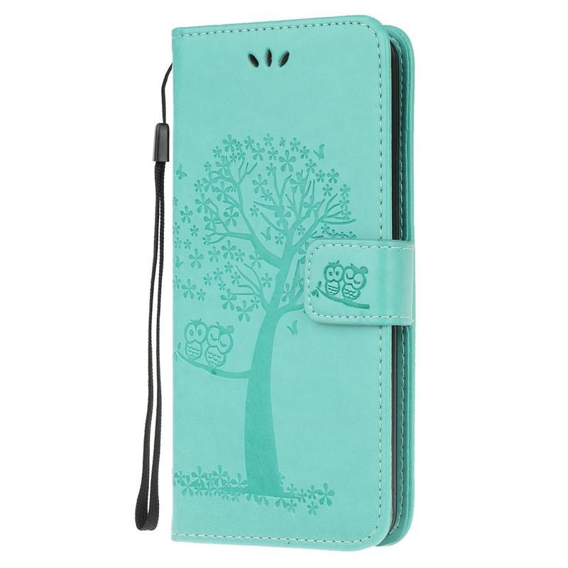 Fa PU bőr pénztárca tok Samsung Galaxy Note 20/Note 20 5G számára - zöld
