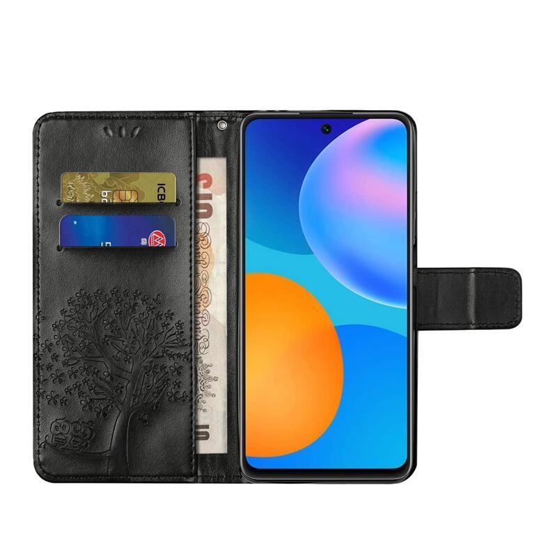 Fa PU bőr pénztárca tok a Xiaomi 11T/11T Pro-hoz - fekete