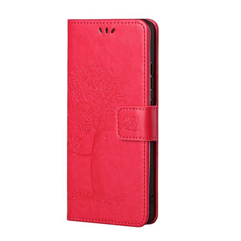 Fa PU bőr pénztárca tok a Xiaomi 11T/11T Pro-hoz - piros