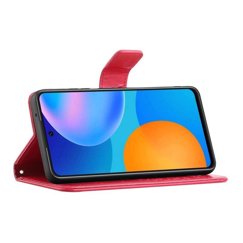 Fa PU bőr pénztárca tok a Xiaomi 11T/11T Pro-hoz - piros