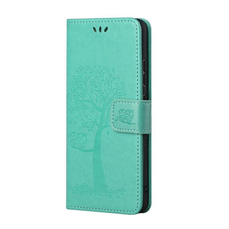 Fa PU bőr pénztárca tok Xiaomi 11T/11T Pro - cián színű