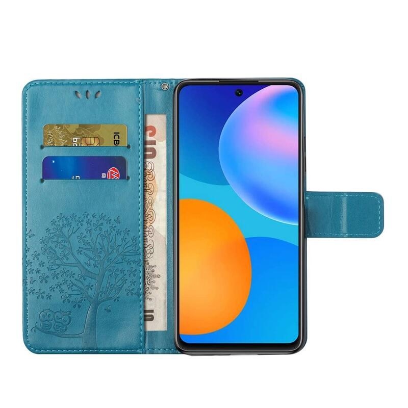 Fa PU bőr pénztárca tok Xiaomi 11T/11T Pro - kék