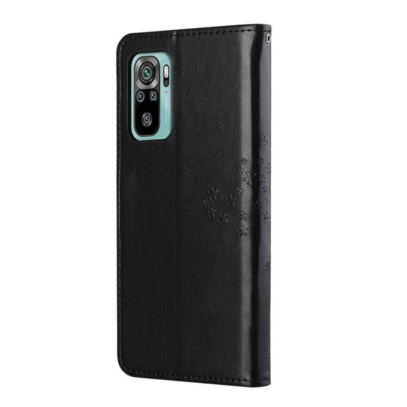 Fa PU bőr pénztárca tok Xiaomi Redmi 10/Redmi 10 (2022) - fekete