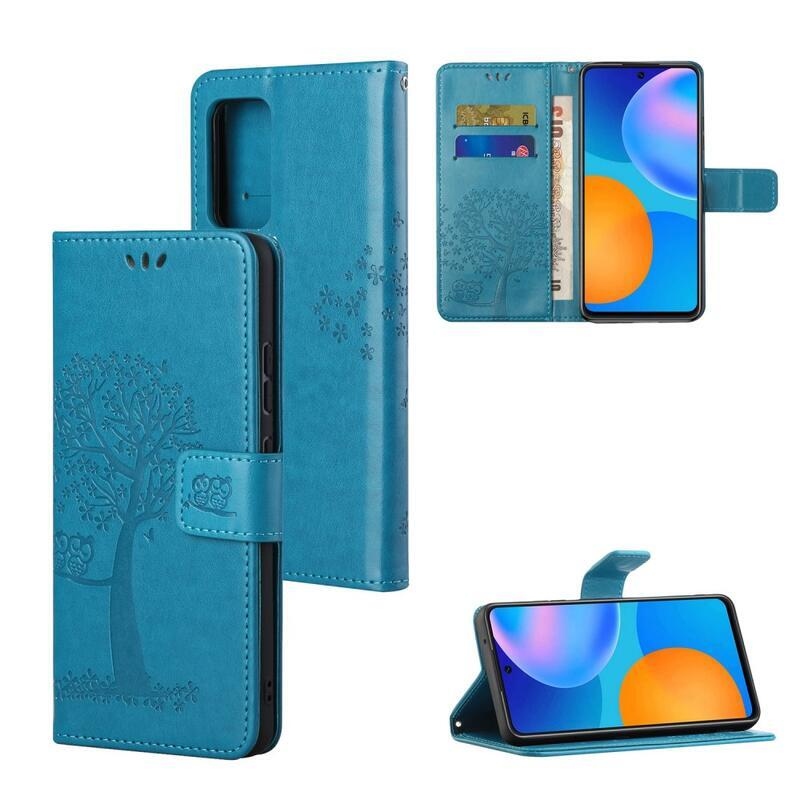 Fa PU bőr pénztárca tok Xiaomi Redmi 10/Redmi 10 (2022) számára - kék