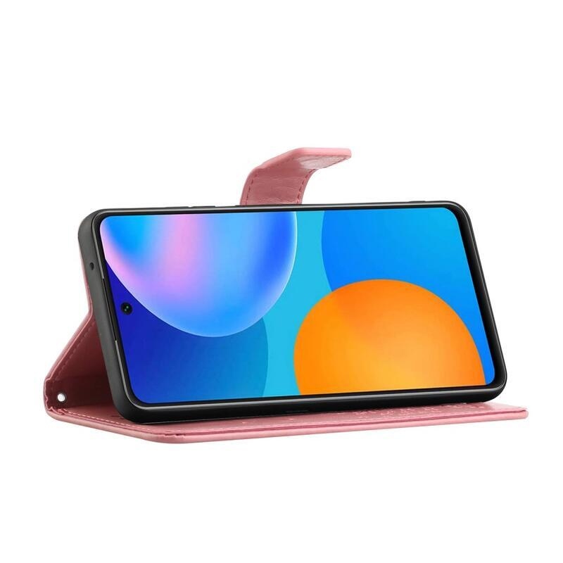 Fa PU bőr pénztárca tok Xiaomi Redmi 10/Redmi 10 (2022) - rózsaszínű