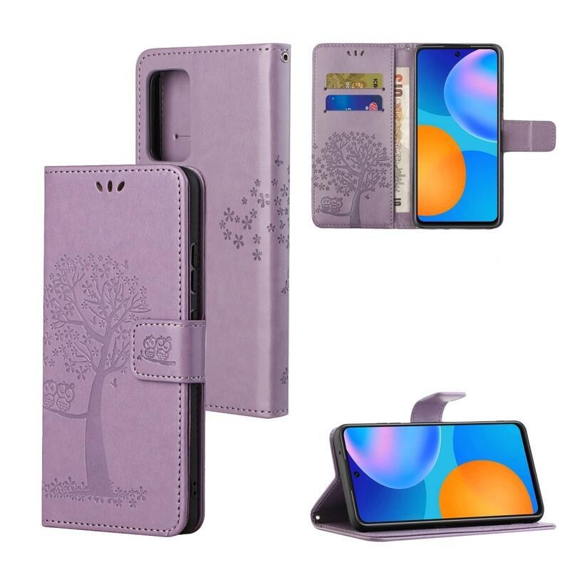Fa PU bőr pénztárca tok Xiaomi Redmi 10/Redmi 10 (2022) - világos lila