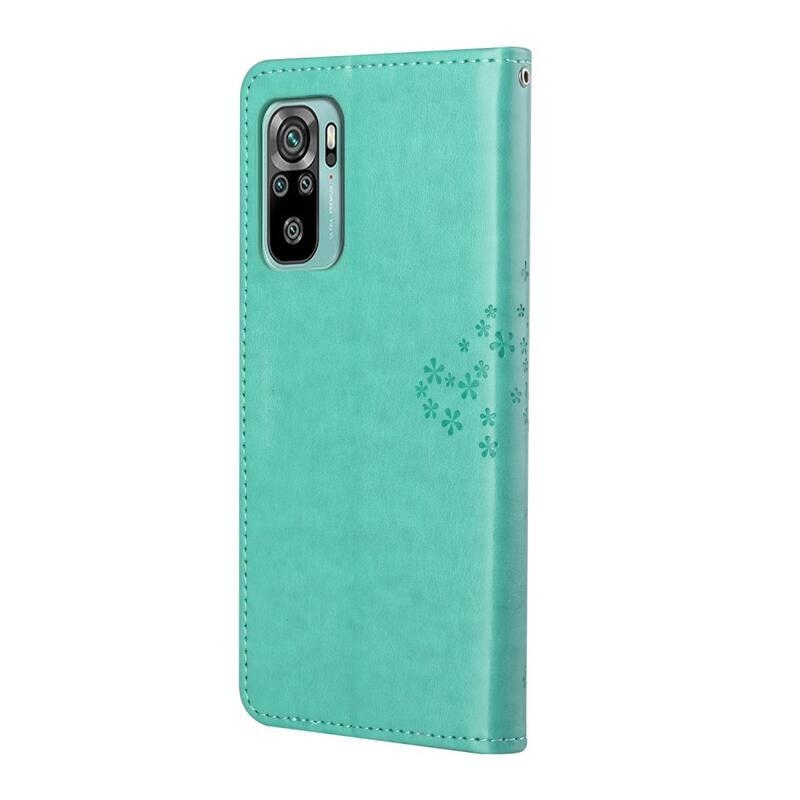 Fa PU bőr pénztárca tok Xiaomi Redmi 10/Redmi 10 (2022) - zöld