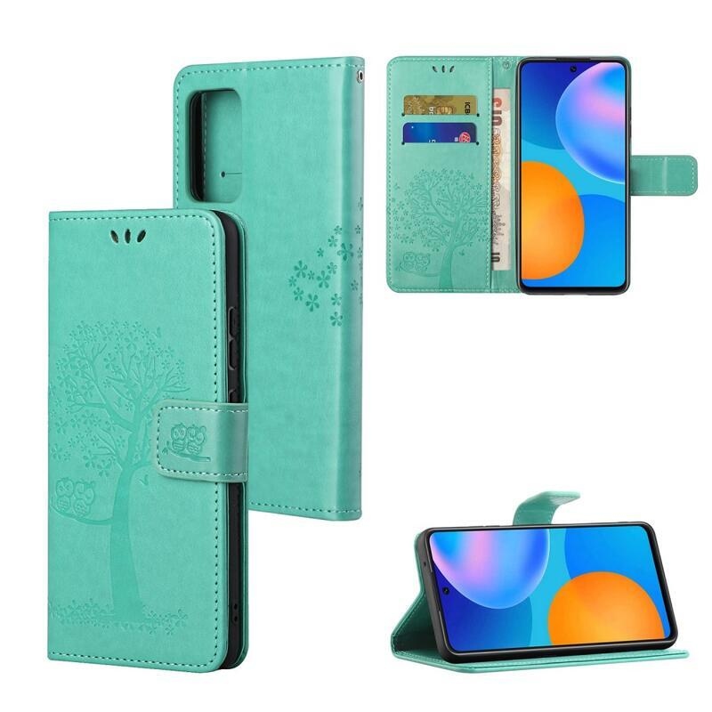 Fa PU bőr pénztárca tok Xiaomi Redmi 10/Redmi 10 (2022) - zöld