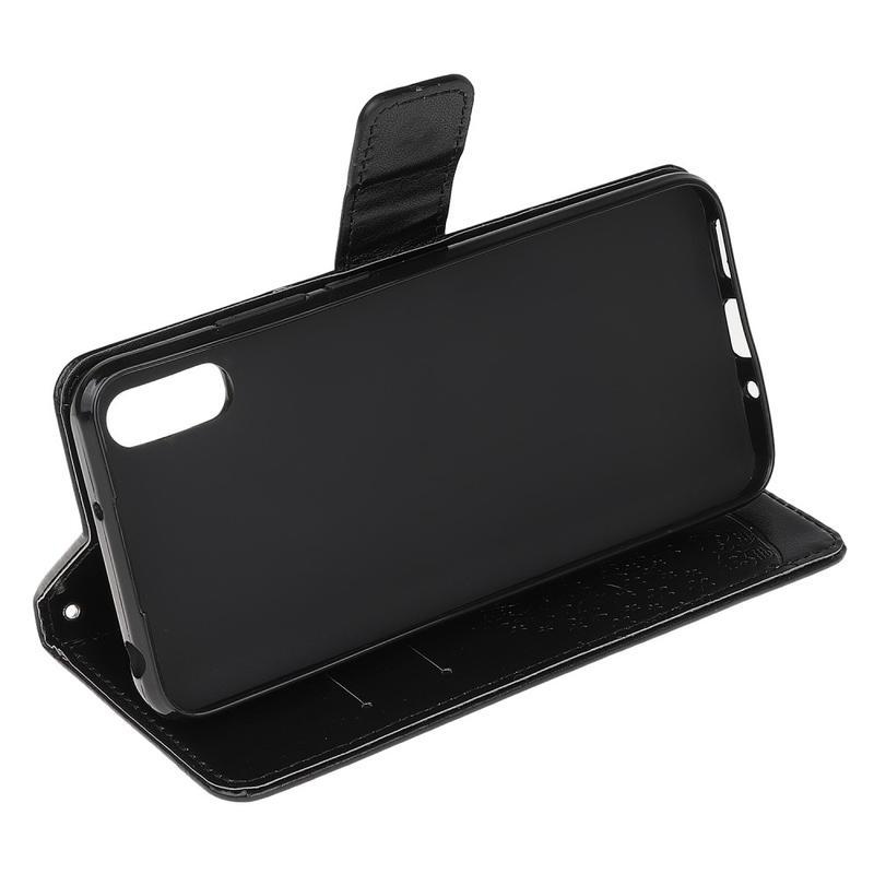 Fa PU bőr pénztárca tok Xiaomi Redmi 9A/9AT-hoz - fekete