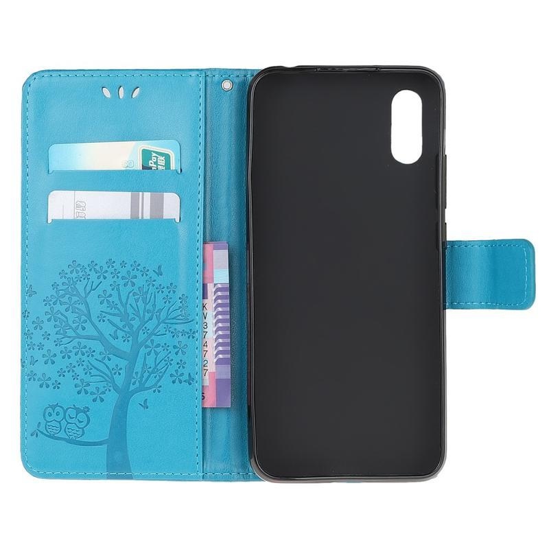 Fa PU bőr pénztárca tok Xiaomi Redmi 9A/9AT-hoz - kék