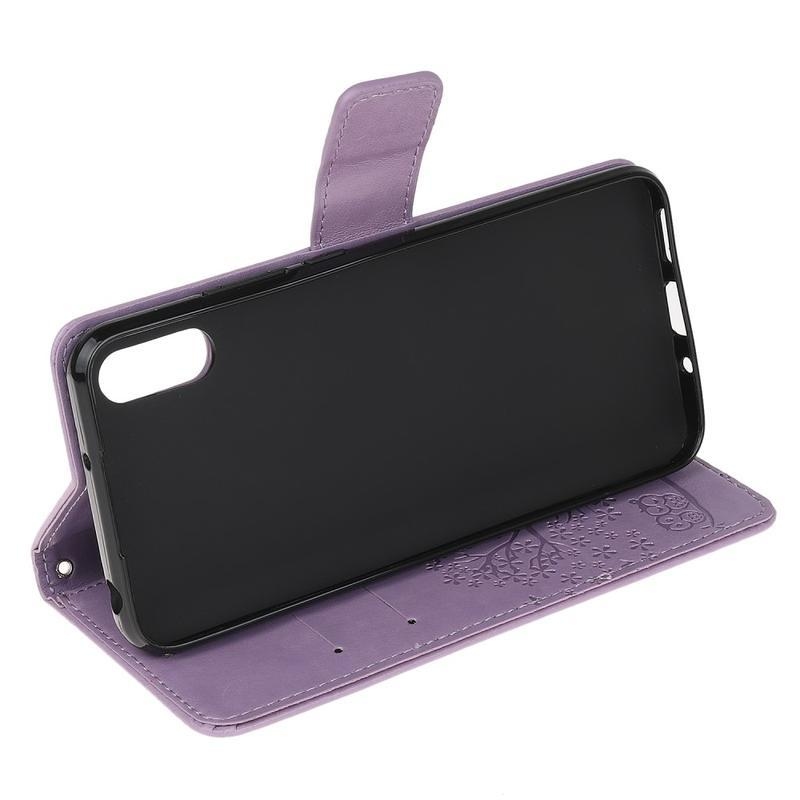 Fa PU bőr pénztárca tok Xiaomi Redmi 9A/9AT-hoz - világos lila