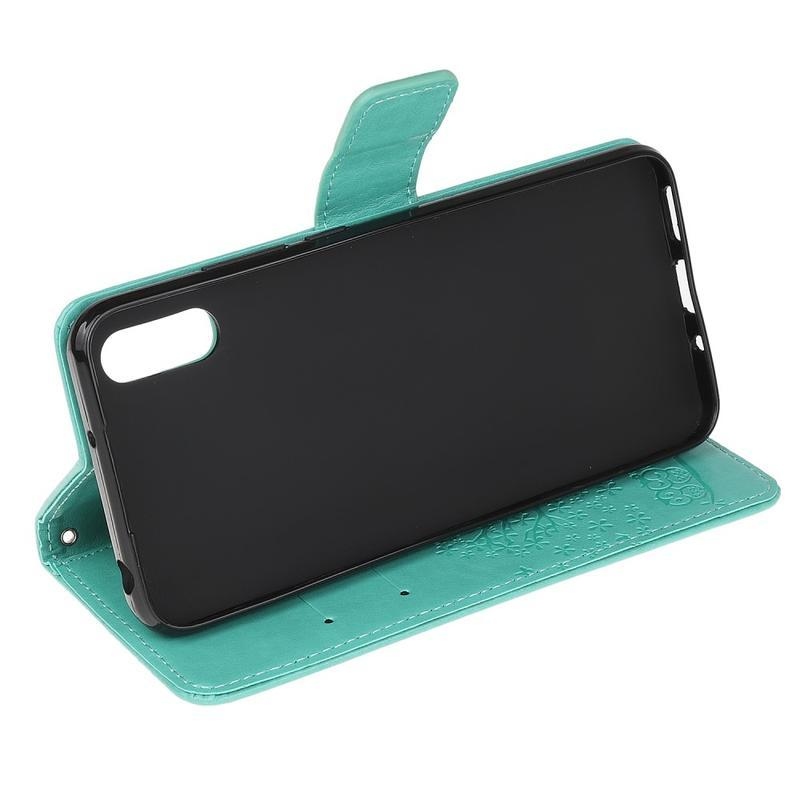 Fa PU bőr pénztárca tok Xiaomi Redmi 9A/9AT-hoz - zöld