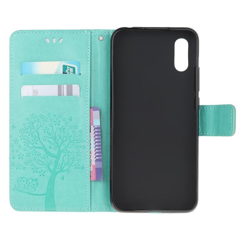 Fa PU bőr pénztárca tok Xiaomi Redmi 9A/9AT-hoz - zöld