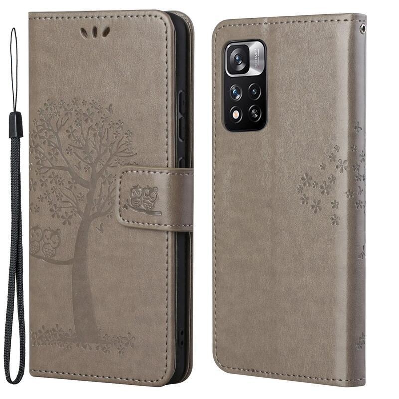 Fa PU bőr pénztárca tok Xiaomi Redmi Note 11 Pro 4G - szürke