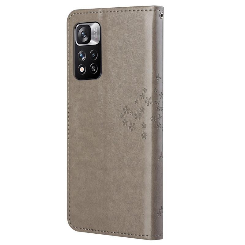 Fa PU bőr pénztárca tok Xiaomi Redmi Note 11 Pro 4G - szürke