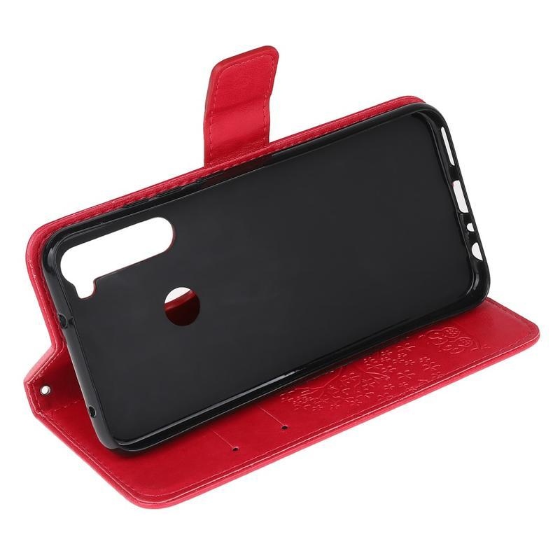 Fa PU bőr pénztárca tok Xiaomi Redmi Note 8T-hez - piros