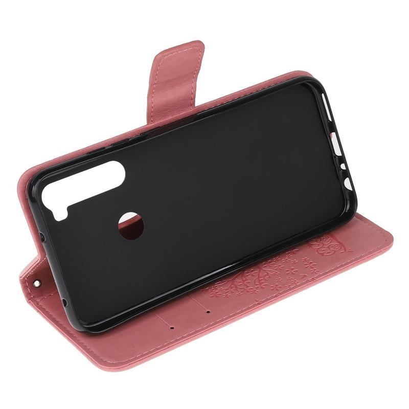 Fa PU bőr pénztárca tok Xiaomi Redmi Note 8T-hez - rózsaszínű
