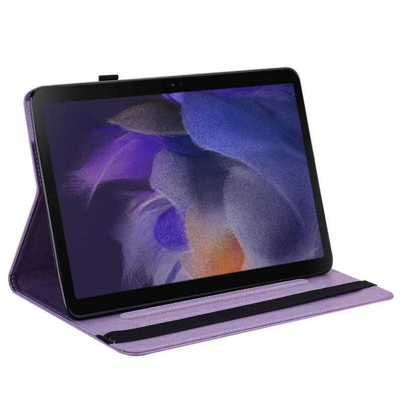 Tree PU bőr pénztárca tok tablethez Samsung Galaxy Tab A8 10.5 (2021) - lila