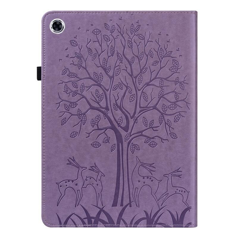 Tree PU bőr pénztárca tok tablethez Samsung Galaxy Tab A8 10.5 (2021) - lila