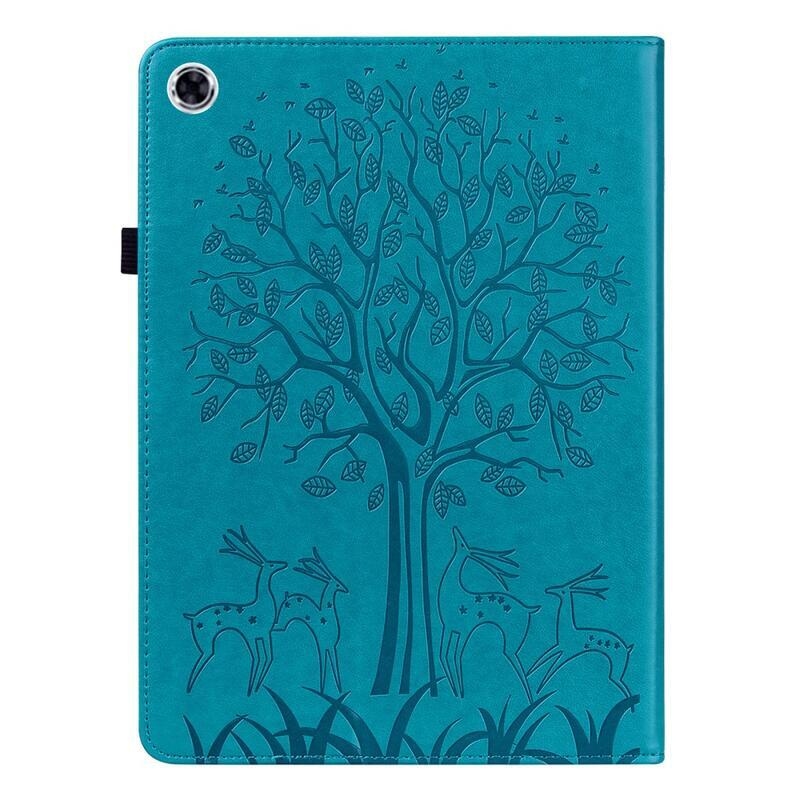 Tree PU bőr pénztárca tok tablethez Samsung Galaxy Tab A8 10.5 (2021) - kék