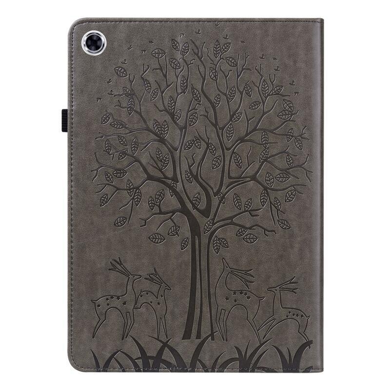 Tree PU bőr pénztárca tok tablethez Samsung Galaxy Tab A8 10.5 (2021) - szürke