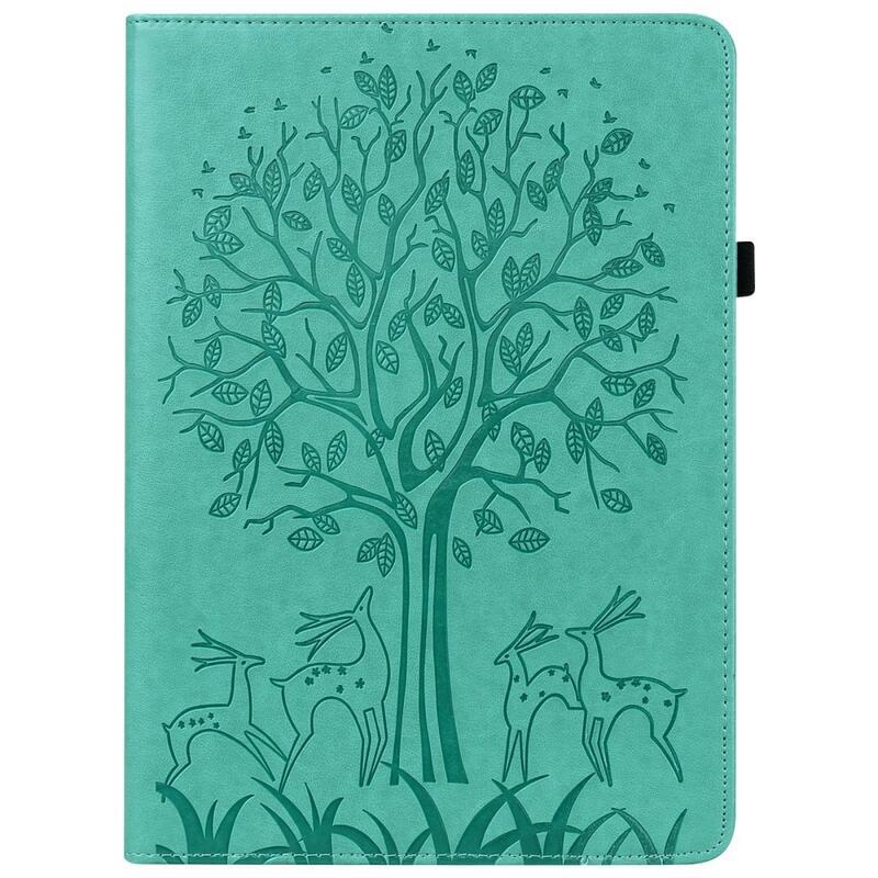 Tree PU bőr pénztárca tok tablethez Samsung Galaxy Tab A8 10.5 (2021) - zöld