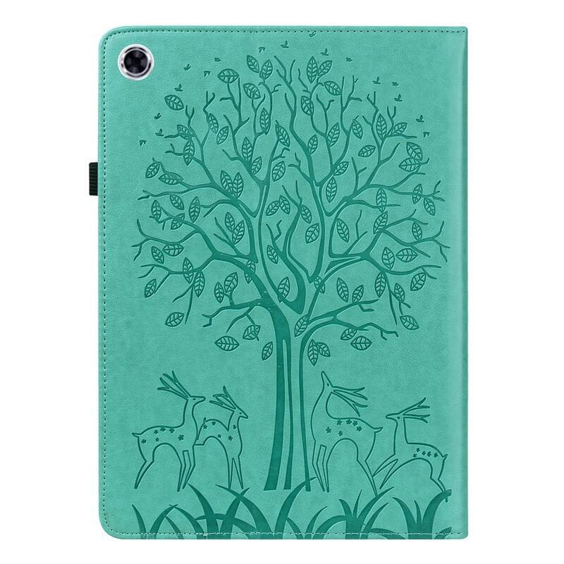 Tree PU bőr pénztárca tok tablethez Samsung Galaxy Tab A8 10.5 (2021) - zöld