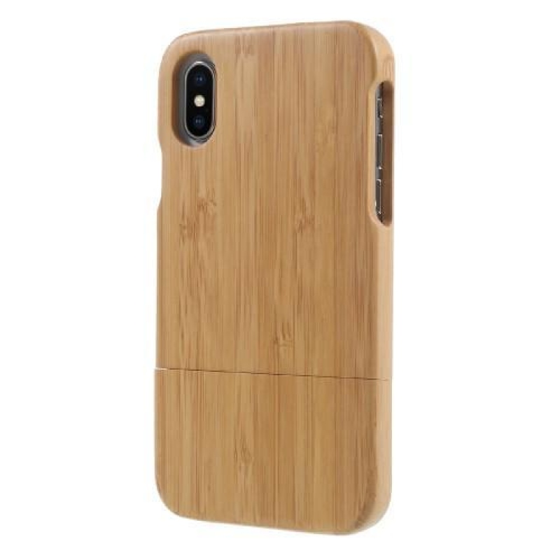 Fa stílusos fa tok iPhone X készülékhez - bézs