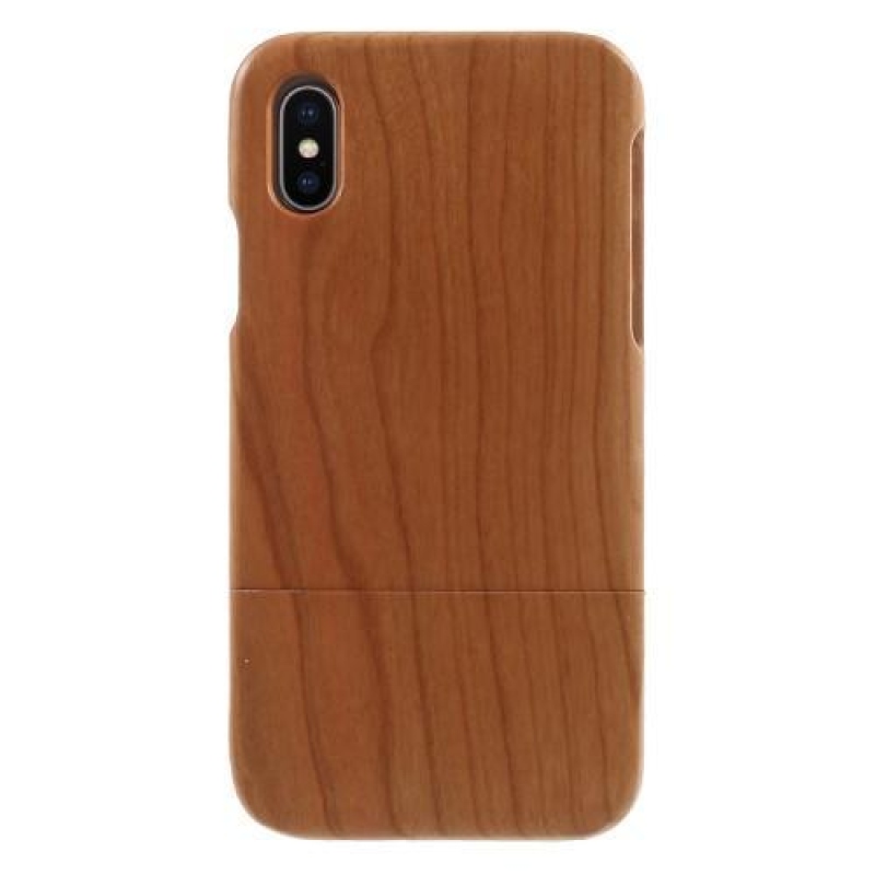 Stílusos fa tok iPhone X készülékhez - világosbarna színben