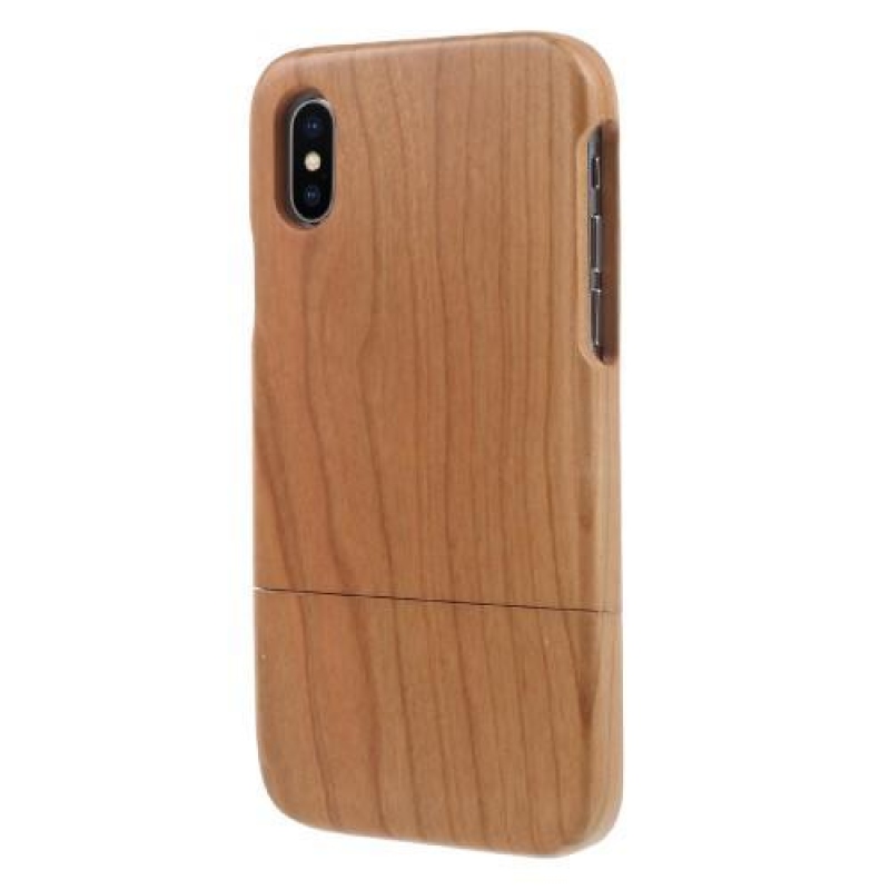 Stílusos fa tok iPhone X készülékhez - világosbarna színben