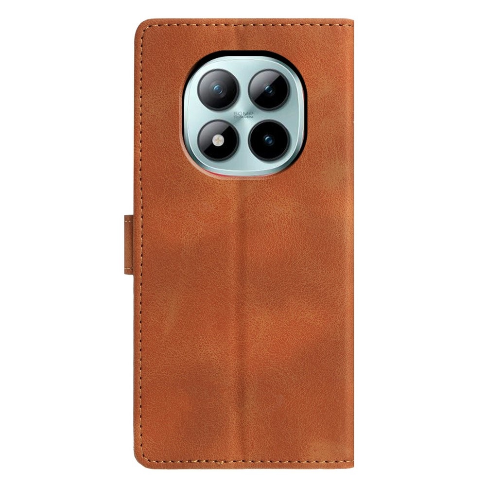 Háromszögletű könyv tok Xiaomi Redmi Note 15 Pro+ 5G - barna színben