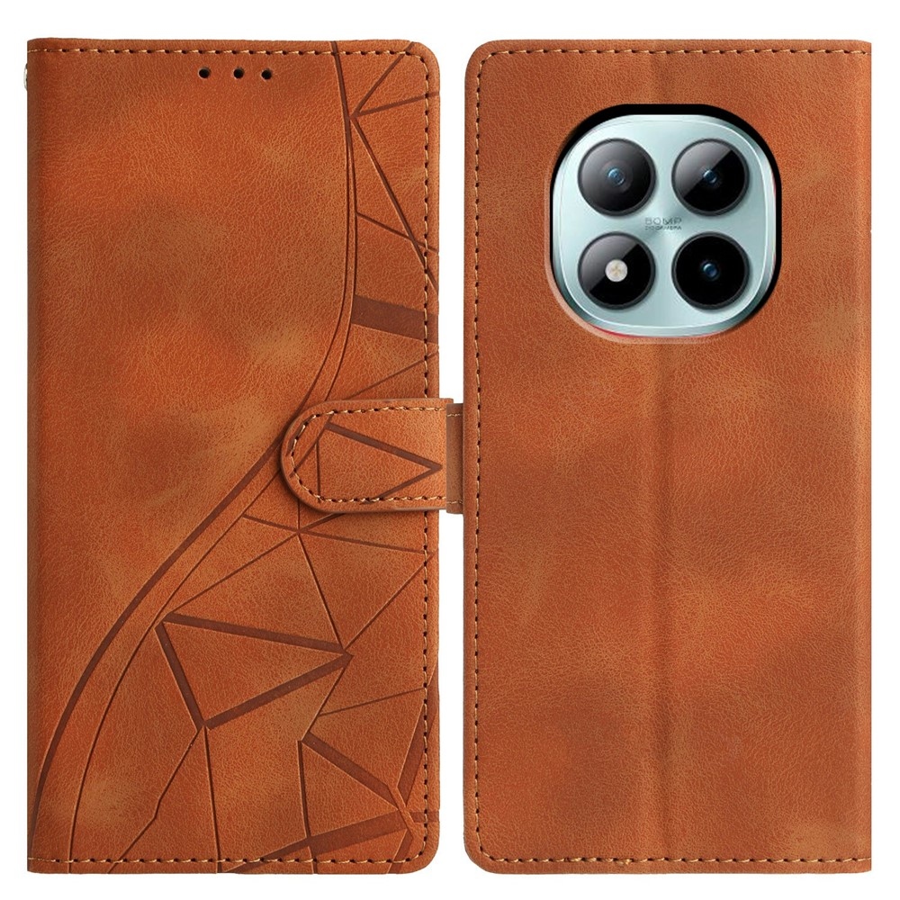 Háromszögletű könyv tok Xiaomi Redmi Note 15 Pro+ 5G - barna színben