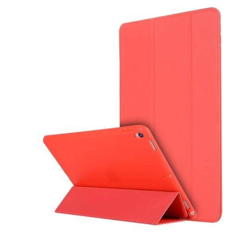 Háromrétegű pozicionáló PU bőr tok iPad Pro 10.5 készülékhez - piros