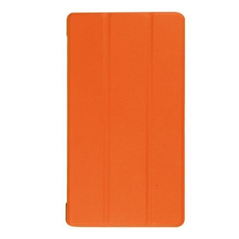 Háromrétegű állítható PU bőr tok Lenovo Tab 7 Essential (2017) - narancssárga