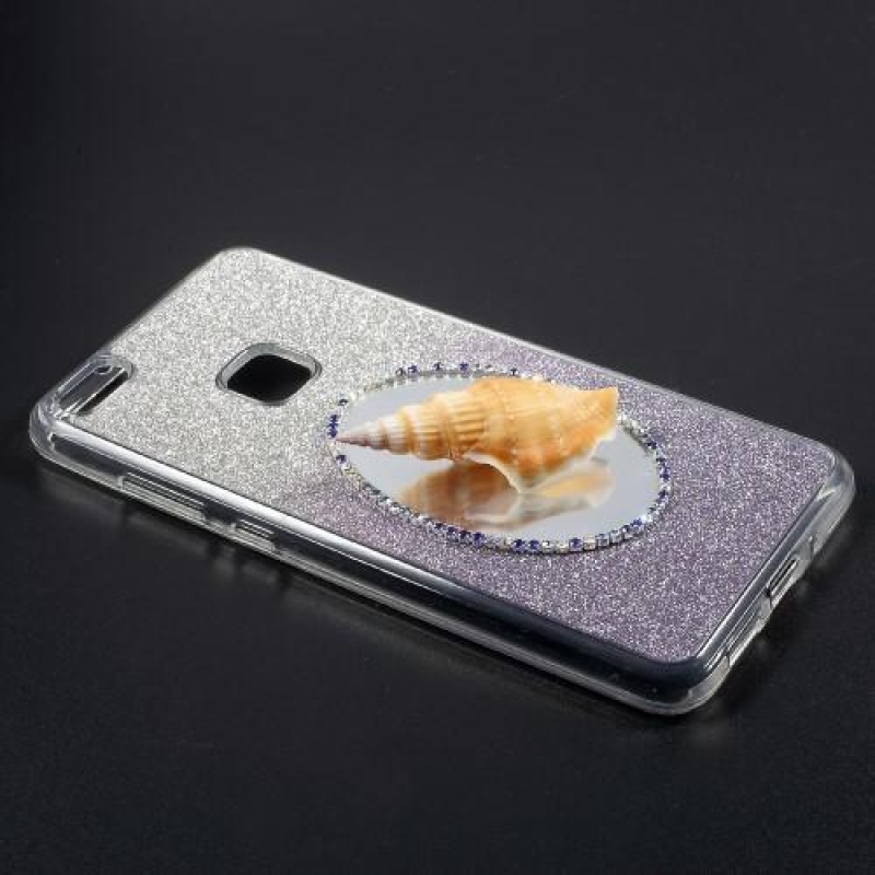 Glitter gél mobil tok tükörrel Huawei P10 Lite-hoz - lila