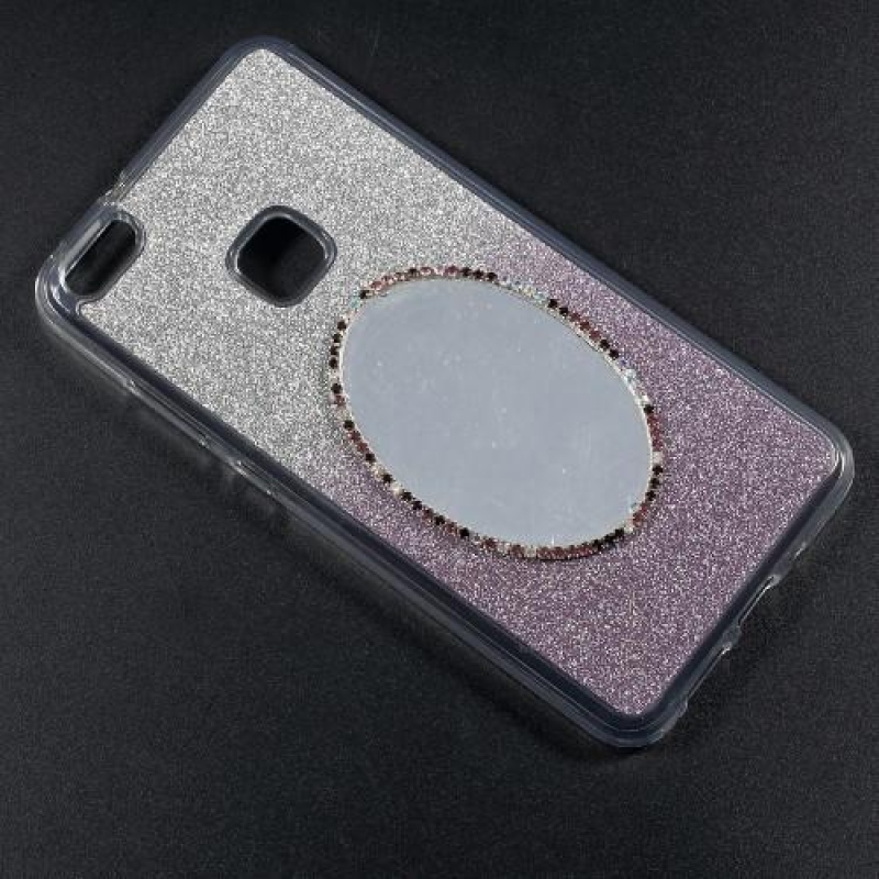 Glitter gél mobil tok tükörrel Huawei P10 Lite-hoz - világos lila